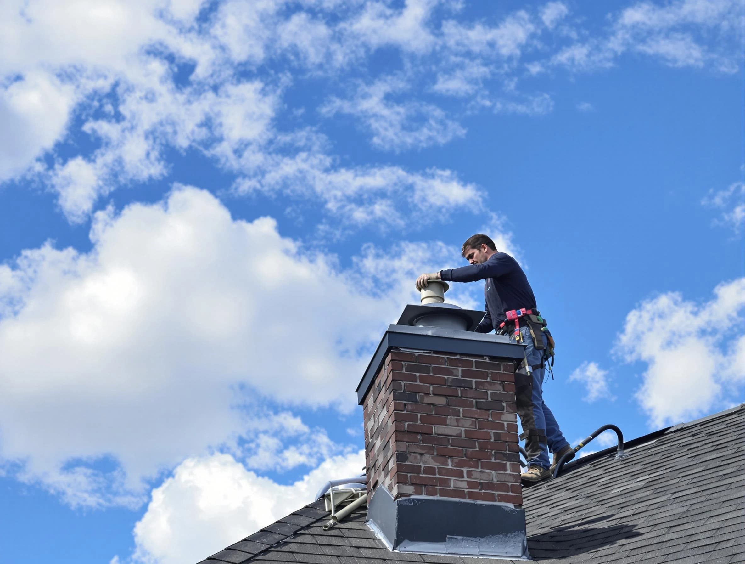 Youngtown Chimney Sweep installing a sturdy chimney cap in Youngtown, AZ