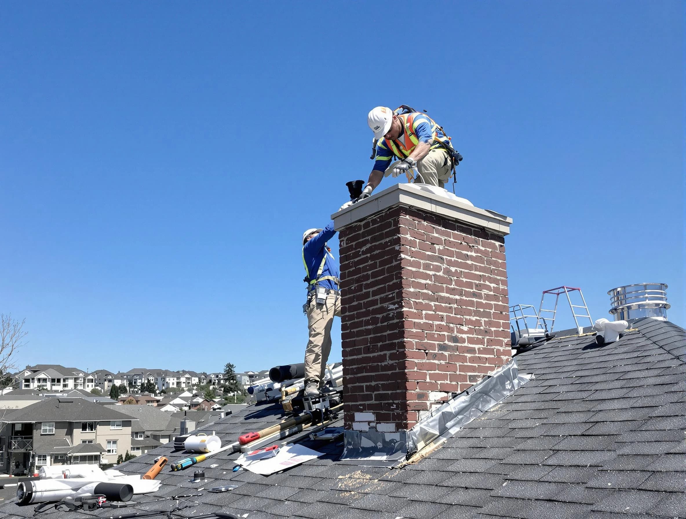 Youngtown Chimney Sweep repairing a chimney crown in Youngtown, AZ