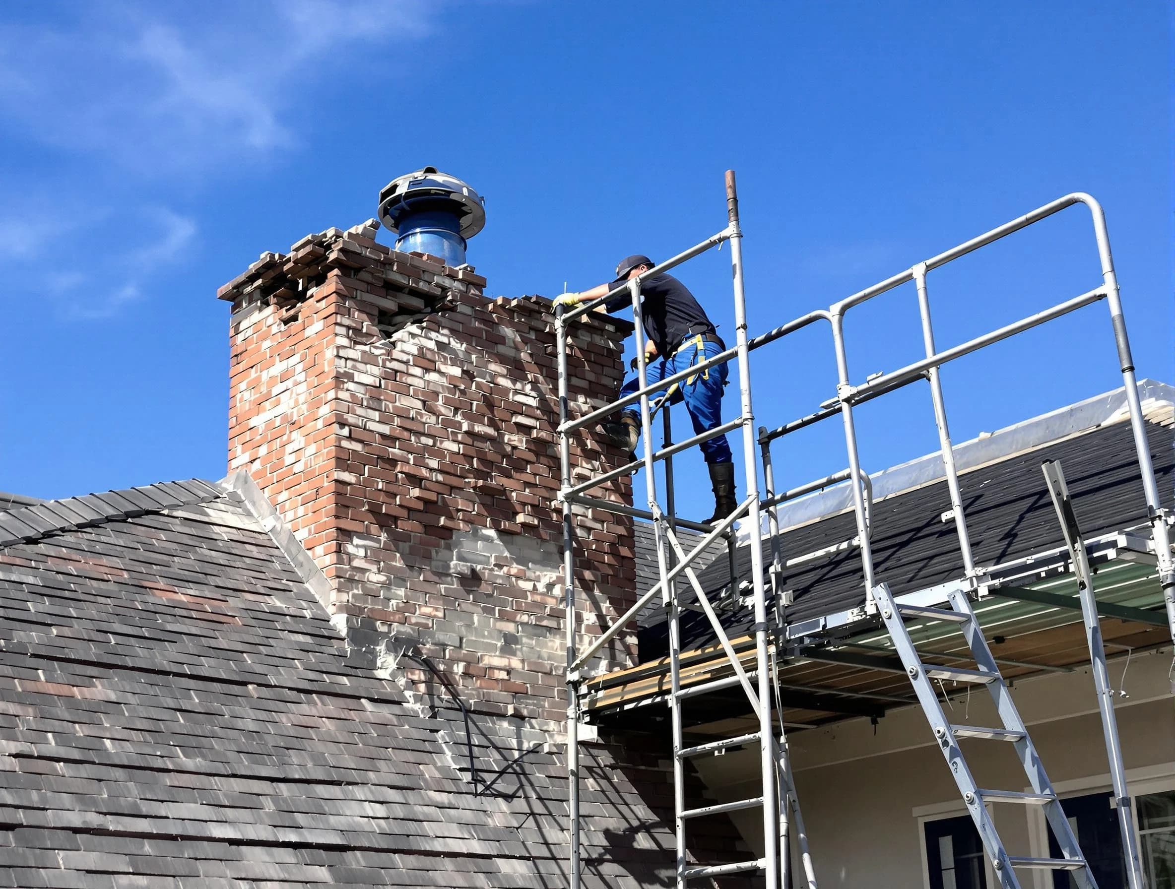 Rebuilding a chimney structure by Youngtown Chimney Sweep in Youngtown, AZ