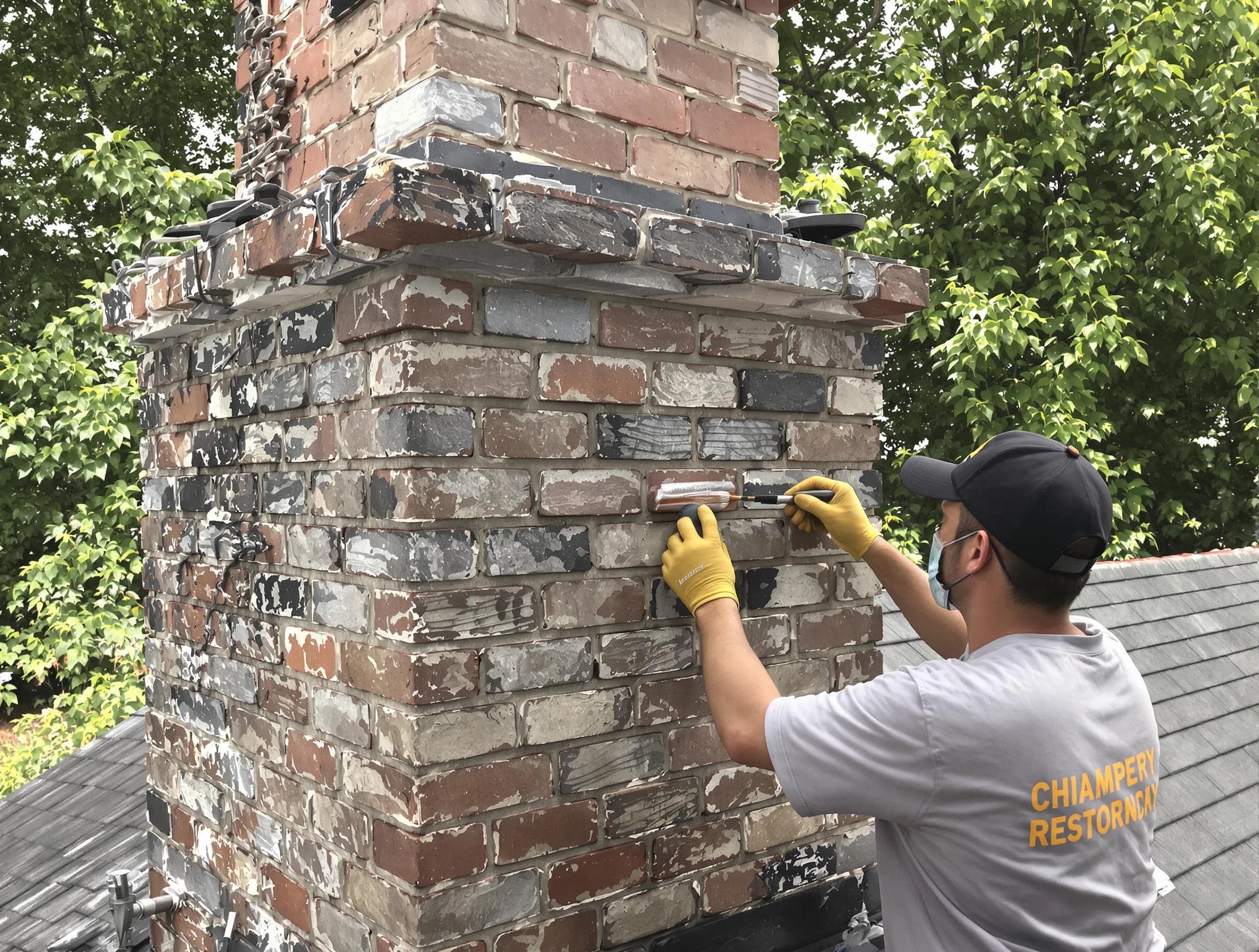 In-progress chimney restoration by Youngtown Chimney Sweep in Youngtown, AZ