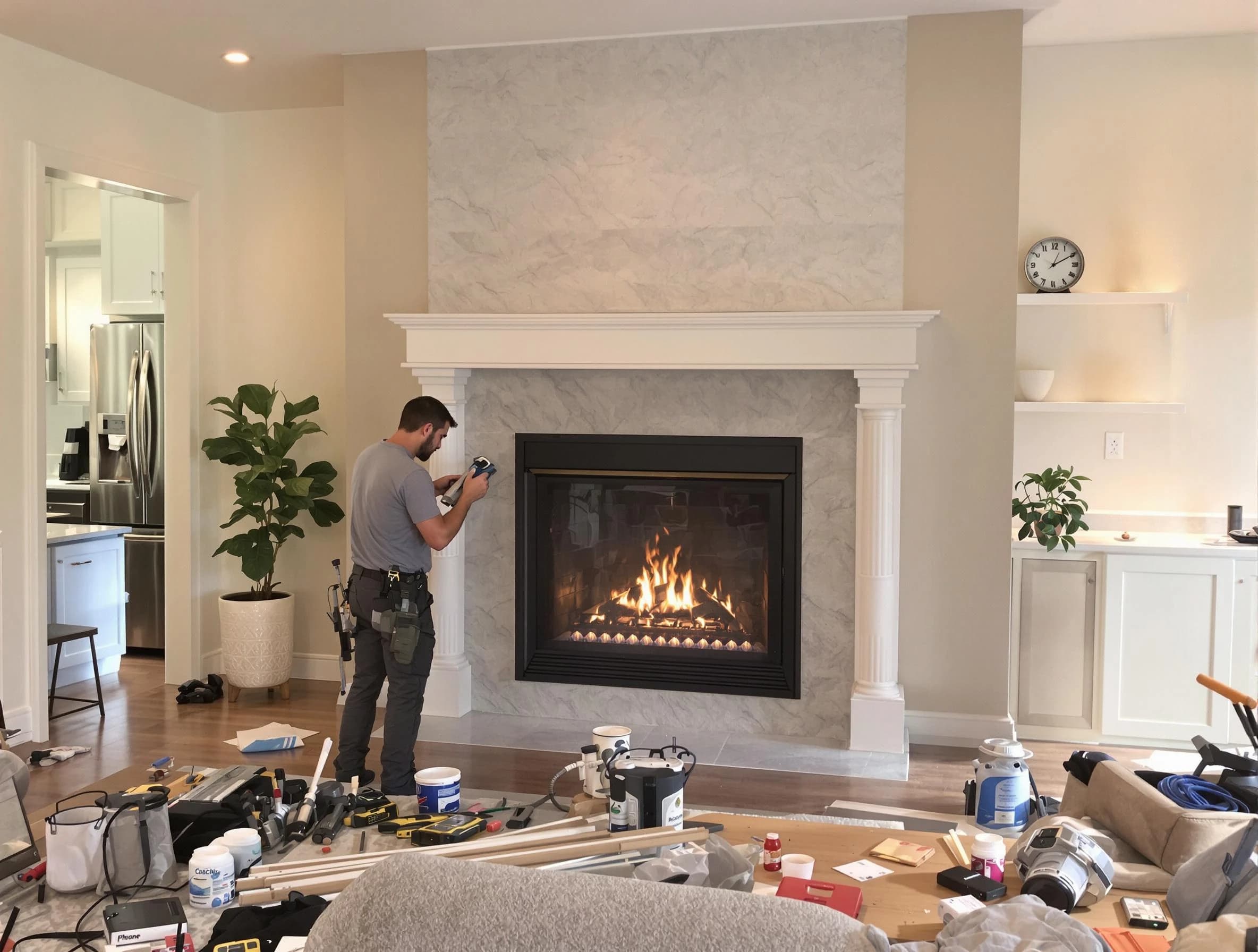 Newly installed fireplace by Youngtown Chimney Sweep in Youngtown, AZ