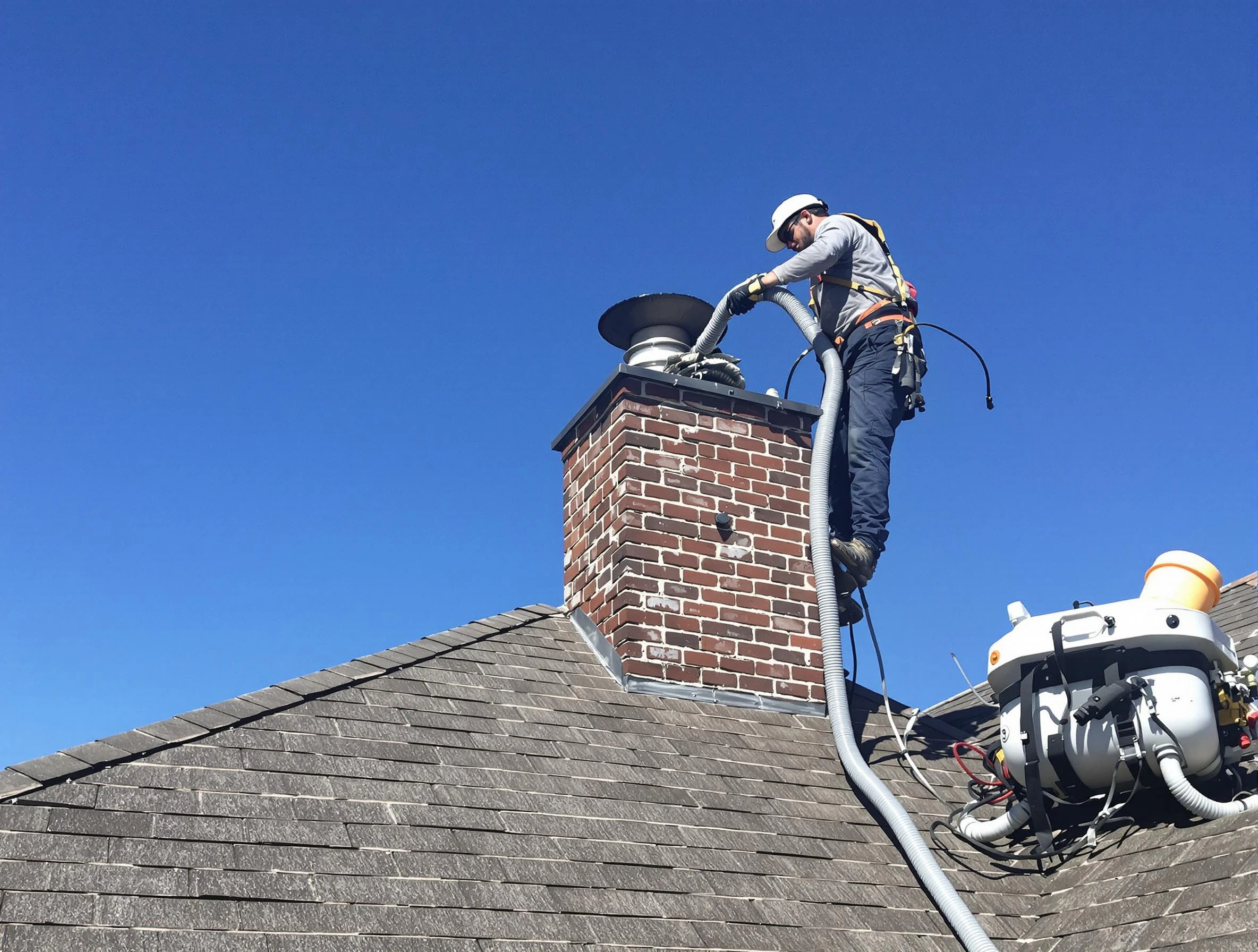 Dedicated Youngtown Chimney Sweep team member cleaning a chimney in Youngtown, AZ